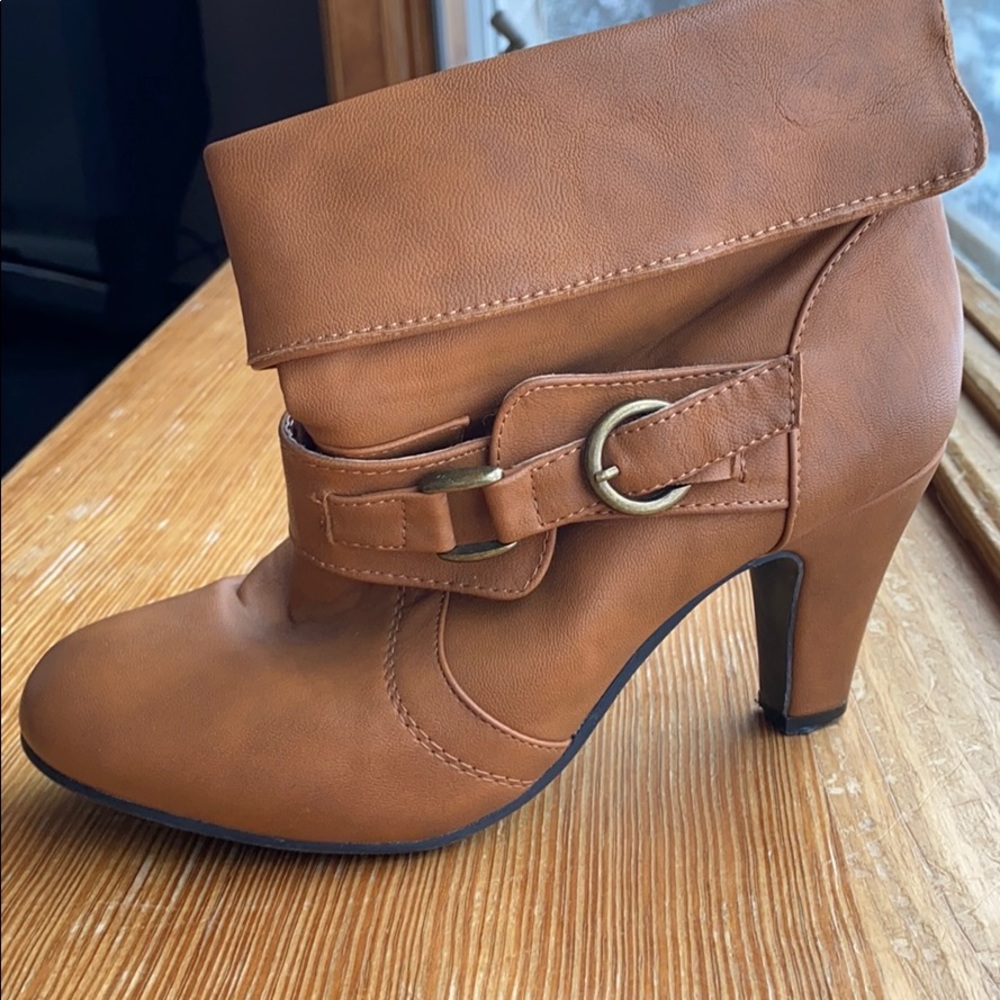 Mini, tan booties from Rue 21